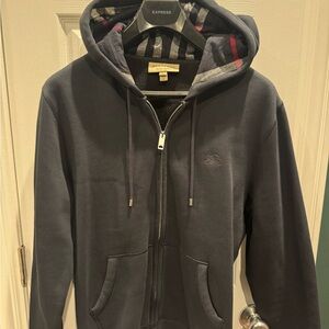 Burberry Men's Blue Hoodie Sweater